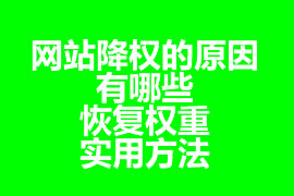 网站降权的原因有哪些