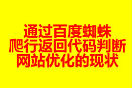 通过百度蜘蛛爬行返回代码判断网站优化的现状