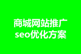商城网站推广seo优化方案